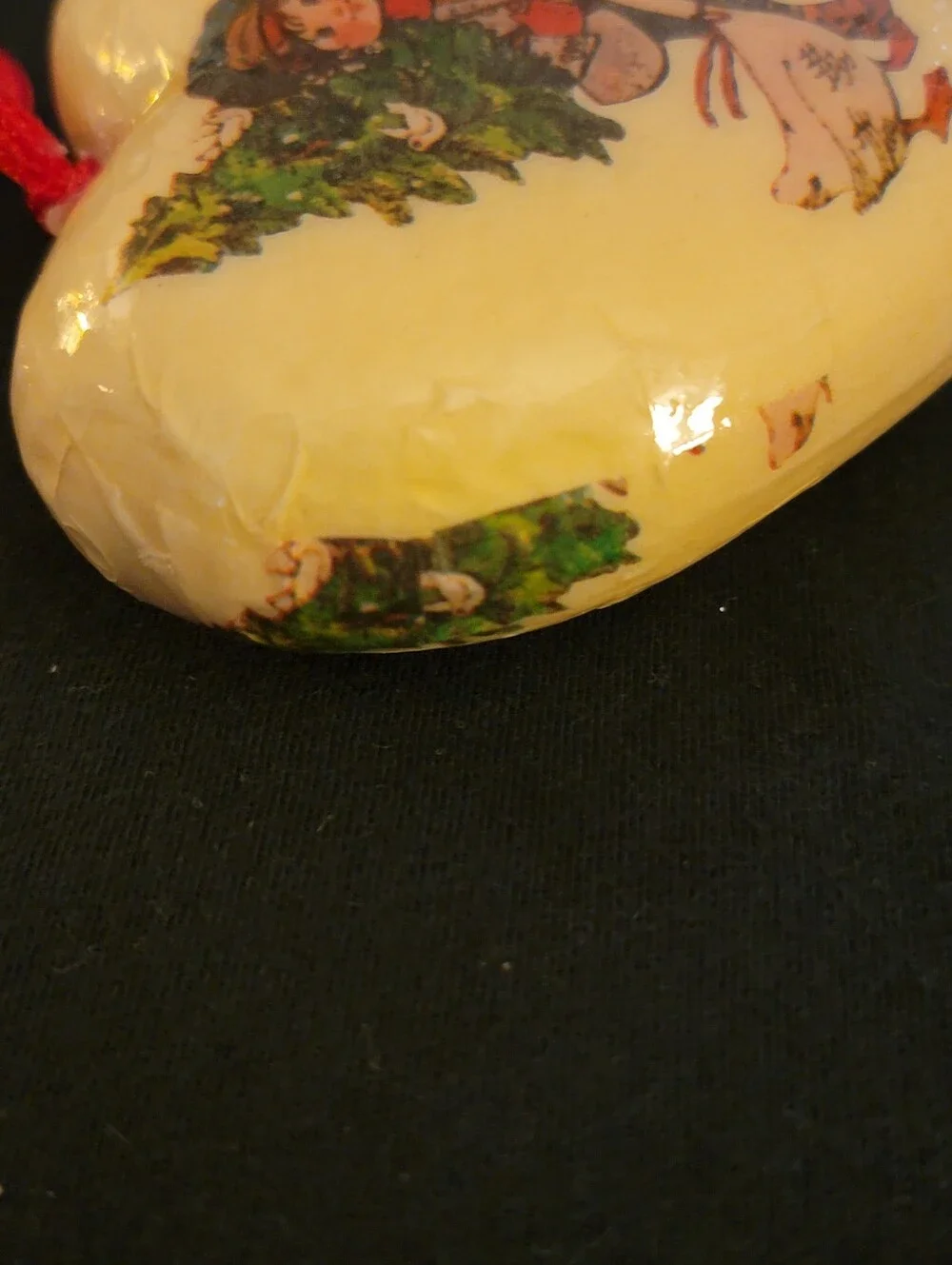 Vintage Heart Paper Mache Decoupage Christmas Ornament-cottagecore Holiday